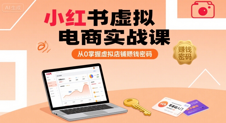 小红书虚拟电商实战课,从0掌握虚拟店铺賺钱密码(更新)-吾爱自习网