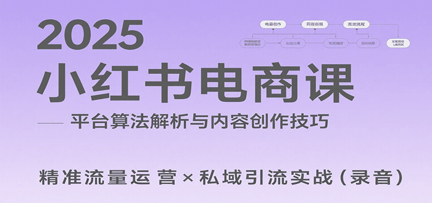 2025小红书电商课：解析算法，创作高转化内容，助力卖家获取流量实现变现(录音)-吾爱自习网