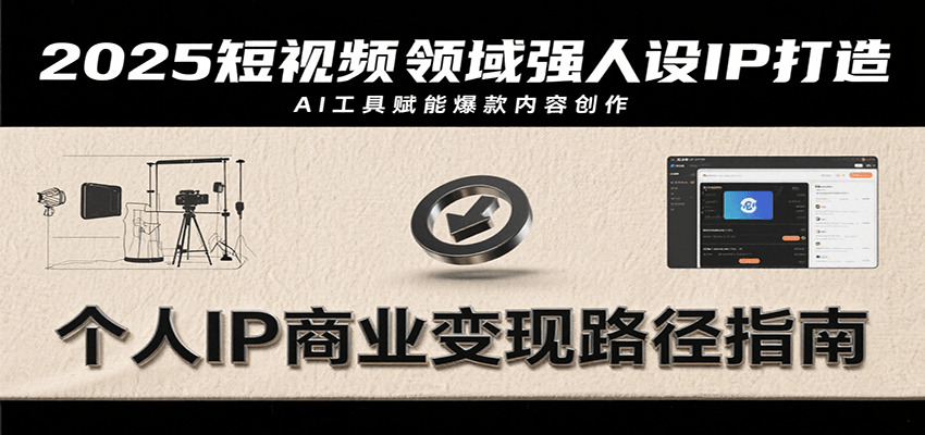 2025短视频领域强人设IP打造，结合爆款案例与AI工具应用，从个人出镜到商业成交转化-吾爱自习网