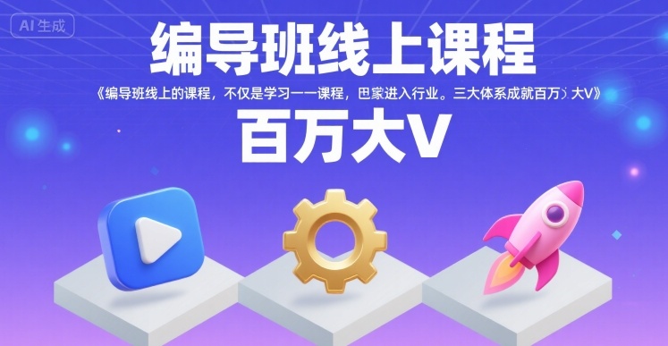 编导班线上课程，不仅是学习一门课程，更是进入一个行业，三大体系成就百万大V-吾爱自习网