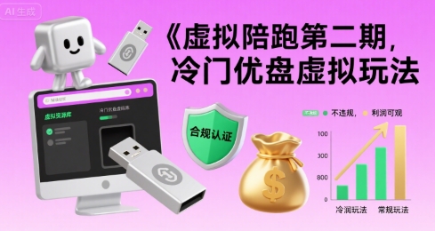 虚拟陪跑第二期，冷门优盘虚拟玩法，不违规，利润可观-吾爱自习网