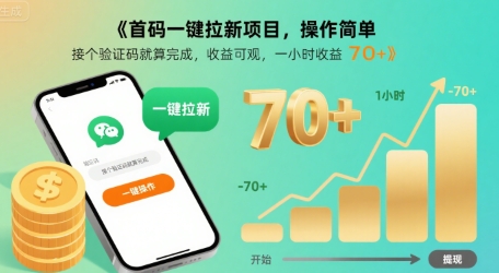 首码一键拉新项目，操作简单，接个验证码就算完成，收益可观， 一小时收益70+【揭秘】-吾爱自习网