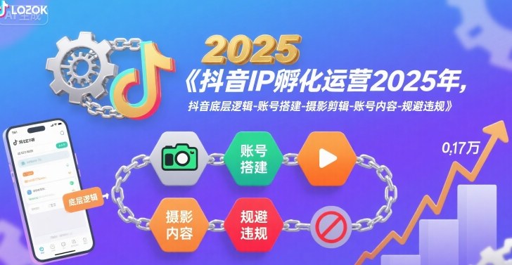 抖音IP孵化运营2025年，抖音底层逻辑-账号搭建-摄影剪辑-账号内容-规避违规-吾爱自习网