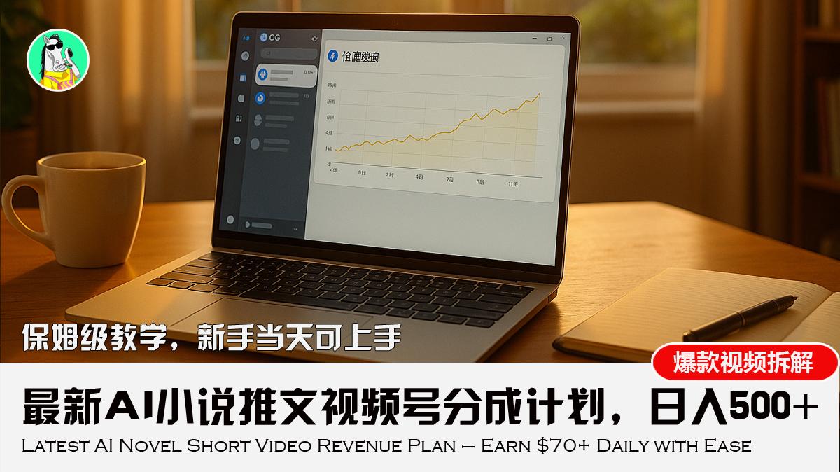 最新AI小说推文视频号分成计划，新手小白也能当天日入500+教程-吾爱自习网