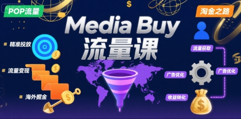 Media Buy之POP流量课，带你开启海外Media Buy淘金之路-吾爱自习网
