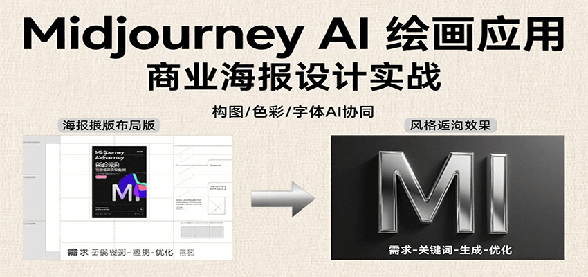 Midjourney AI绘画应用，关键词指令解析、漫画头像制作、海报设计、3D人物生成等-吾爱自习网