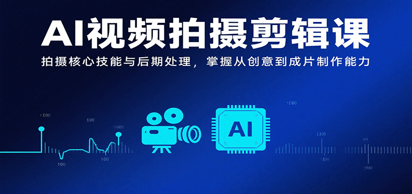 AI视频拍摄剪辑课，拍摄核心技能与后期处理，掌握从创意到成片制作能力-吾爱自习网