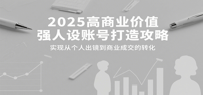 2025高商业价值强人设账号打造攻略，实现从个人出镜到商业成交的转化-吾爱自习网