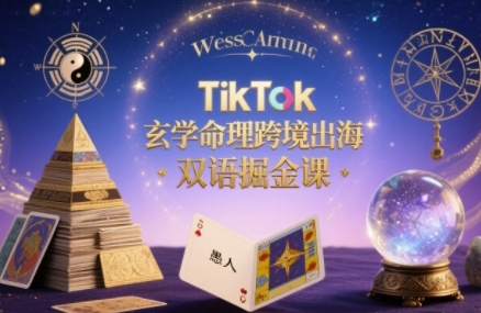 TikTok玄学命理跨境出海双语掘金课，手把手教你用命理知识精准直击海外用户痛点-吾爱自习网