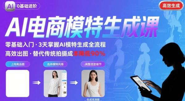 AI模特进阶课程，0基础高效生成逼真电商模特图-吾爱自习网