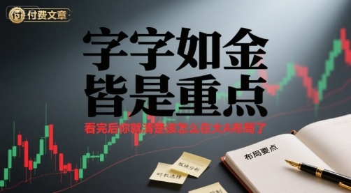 付费文章：字字如金 皆是重点， 看完后 你就清楚该怎么在大A布局了-吾爱自习网