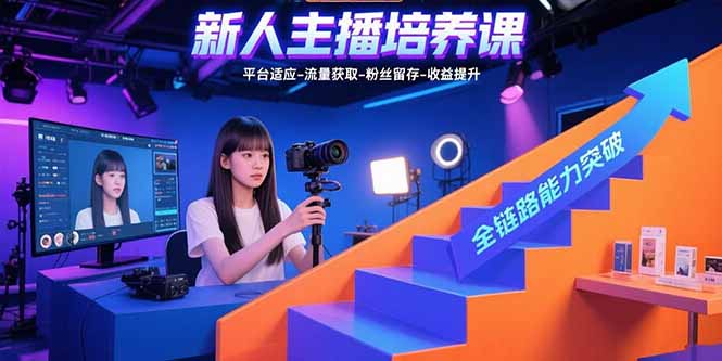 新人主播培养课：平台适应-流量获取-粉丝留存-收益提升 全链路能力突破-吾爱自习网
