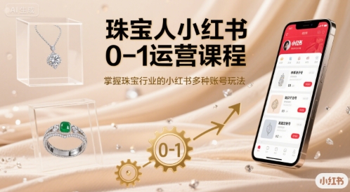 珠宝人小红书0-1运营课程,掌握珠宝行业的小红书多种账号玩法-吾爱自习网
