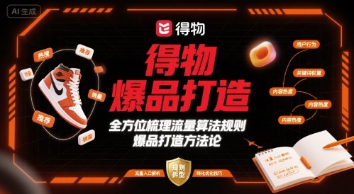 得物爆品打造，全方位梳理得物流量算法规则爆品打造规则-吾爱自习网