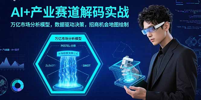 AI+产业赛道解码实战：万亿市场分析模型，数据驱动决策，招商机会地图绘制-吾爱自习网