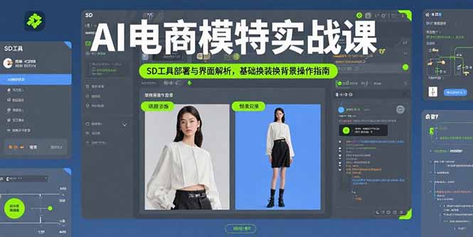 AI电商模特实战课，SD工具部署与界面解析，基础换装换背景操作指南-吾爱自习网