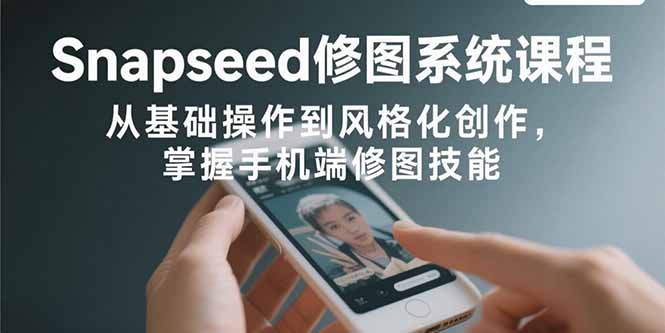 Snapseed修图系统课程：从基础操作到风格化创作，掌握手机端修图技能-吾爱自习网