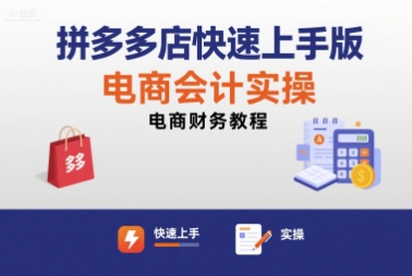 拼多多店快速上手版电商会计实操-电商财务教程-吾爱自习网