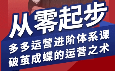 拼多多运营进阶系统课，从零起步，多多运营进阶体系课，破茧成蝶的运营之术-吾爱自习网