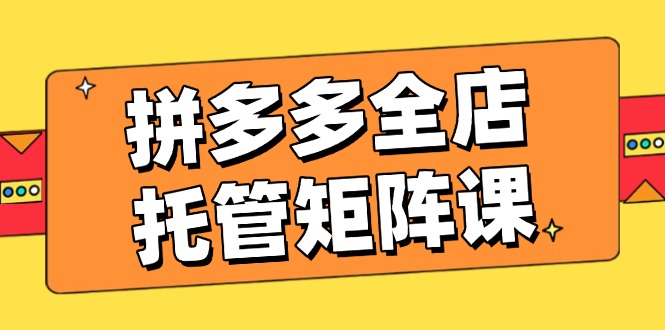 拼多多全店托管矩阵课，盈利动销玩法，高效计划设置，提升店铺效益-吾爱自习网