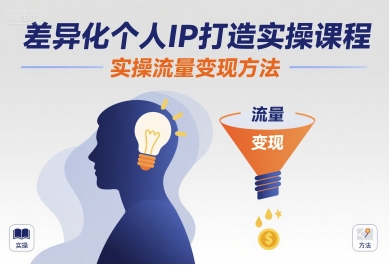 差异化个人IP打造实操课程，实操流量变现方法-吾爱自习网