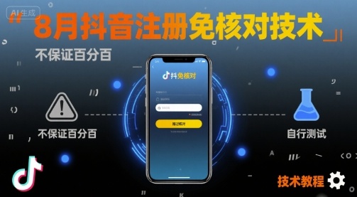 8月抖音注册免核对技术，不保证百分百，自测-吾爱自习网