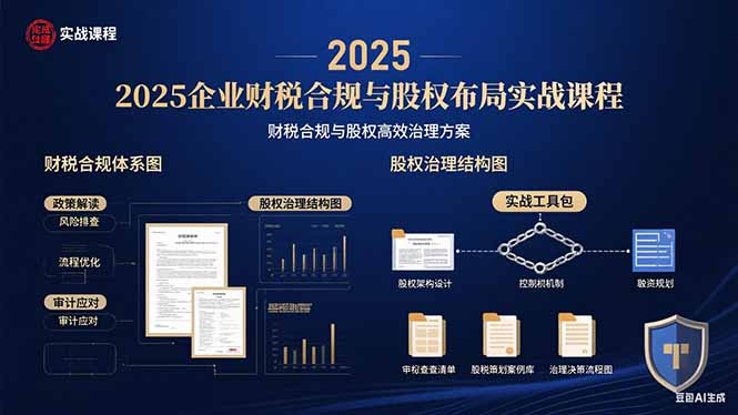 2025企业财税合规与股权布局的实战课程：财税合规与股权高效治理方案-吾爱自习网