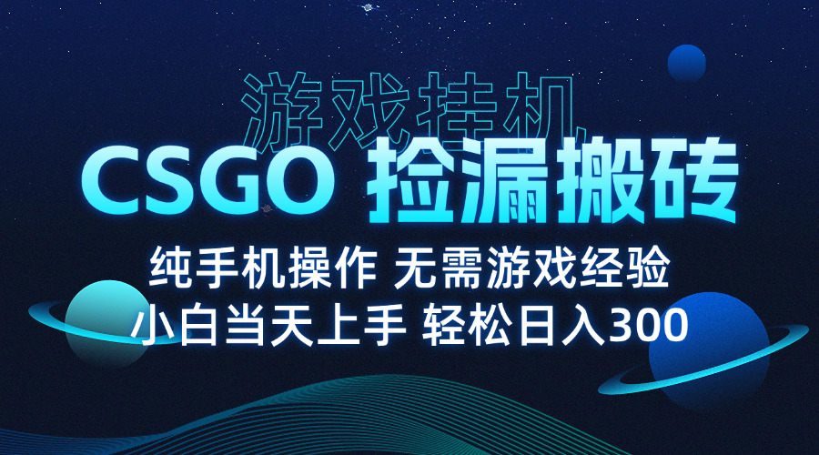 8月最新游戏搬砖，CSGO纯挂机，不需要玩游戏，实现真挂机，月入1W+-吾爱自习网