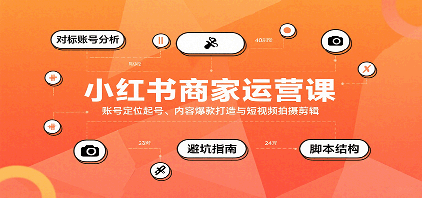 小红书商家运营课,账号定位起号、内容爆款打造与短视频拍摄剪辑-吾爱自习网