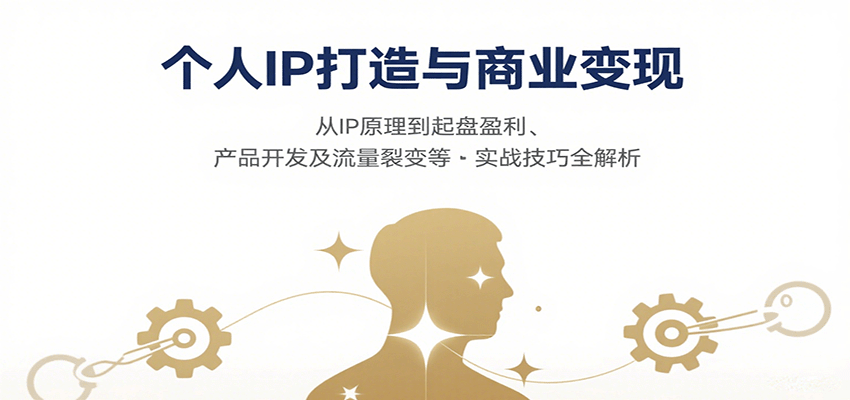 个人IP打造与商业变现，从IP原理到起盘盈利、产品开发及流量裂变等实战技巧全解析-吾爱自习网