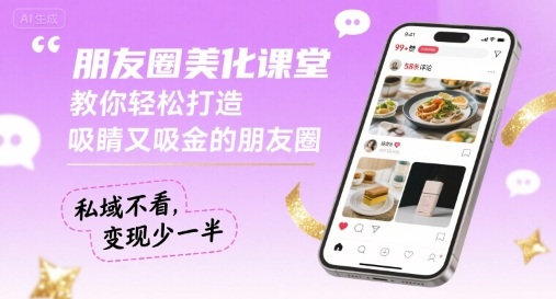 朋友圈美化课堂，教你轻松打造，吸睛又吸金的朋友圈，私域不看，变现少一半-吾爱自习网