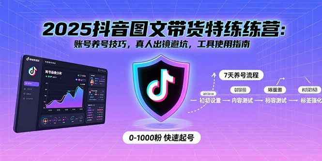 2025抖音图文带货特练营：账号养号技巧，真人出镜避坑，工具使用指南-吾爱自习网
