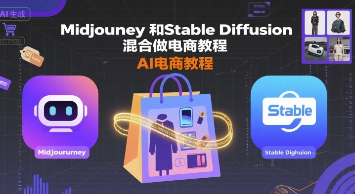 Midjourney和Stable Diffusion混合做电商教程-ai电商教程-吾爱自习网
