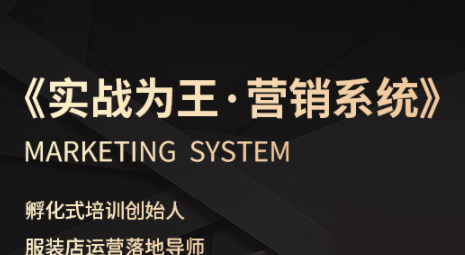 老杨·服装老板必修课《实战为王-营销系统》实现业绩被动式增长-吾爱自习网