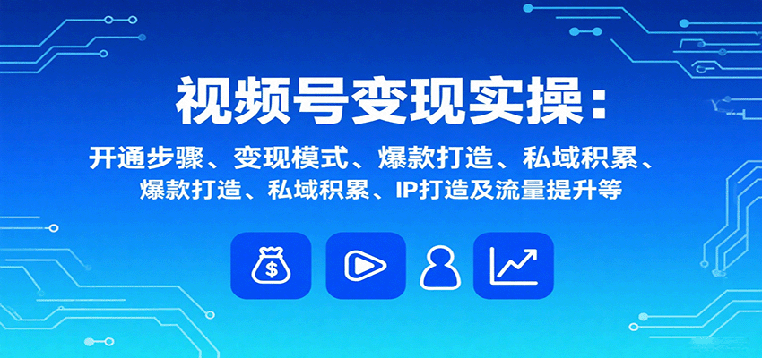 视频号变现实操,含开通步骤、变现模式、爆款打造、私域积累、IP打造及流量提升等-吾爱自习网