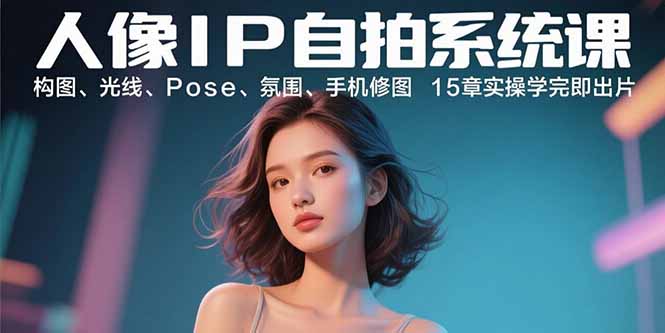 人像IP自拍系统课：构图、光线、Pose、氛围、手机修图 15章实操学完即出片-吾爱自习网