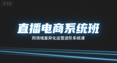 直播电商系统班，同领域差异化运营进阶系统课-吾爱自习网
