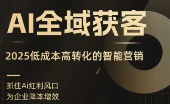 AI全域获客实训营，2025低成本高转化的智能营销，精准找客，高效营销-吾爱自习网
