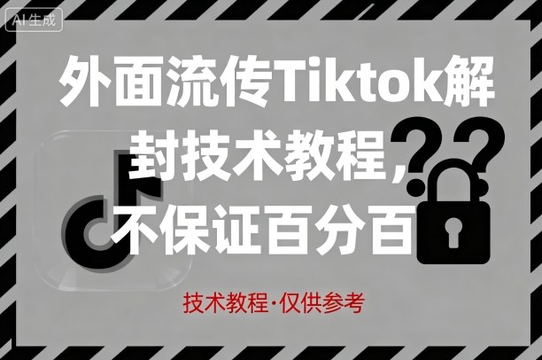 外面流传Tiktok解封技术教程，不保证百分百，具体自测-吾爱自习网