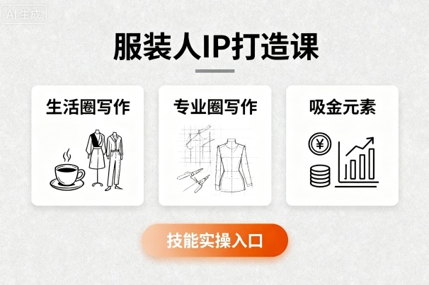 服装人IP打造课，文案创富+生活圈写作+专业圈写作+服装人专属+吸金元素+技能实操-吾爱自习网