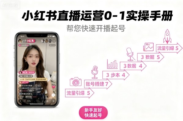 小红书直播运营0-1实操手册,帮您快速开播起号-吾爱自习网
