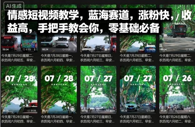 情感短视频教学,蓝海赛道,涨粉快,收益高,手把手教会你,零基础必备-吾爱自习网