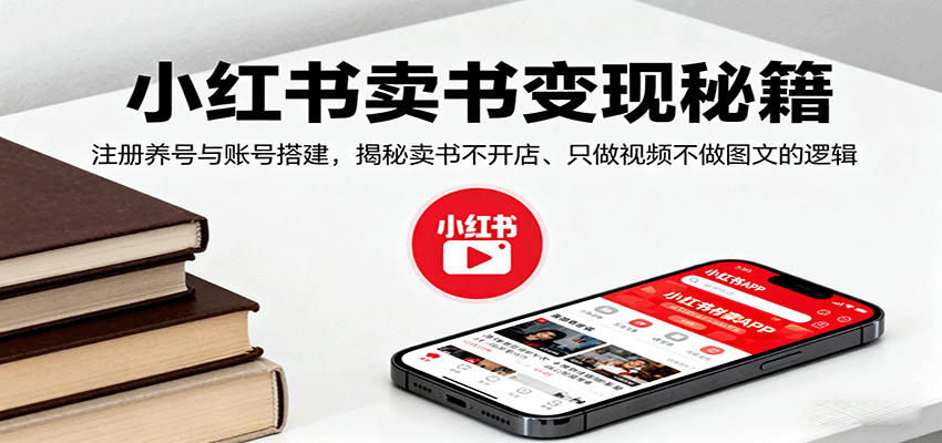 小红书卖书变现秘籍,注册养号与账号搭建,揭秘卖书不开店、只做视频不做图文的逻辑-吾爱自习网