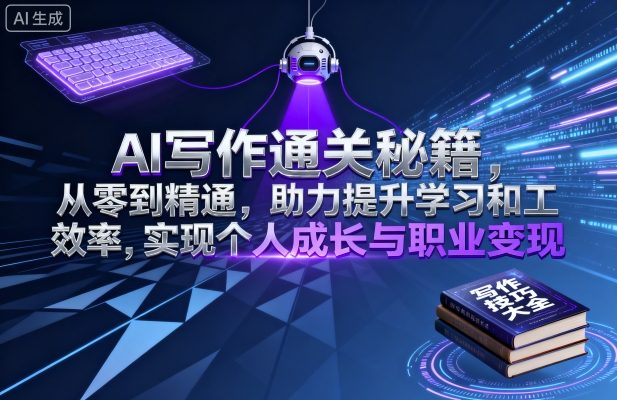 AI写作通关秘籍,从零到精通,助力提升学习和工作效率,实现个人成长与职业变现-吾爱自习网