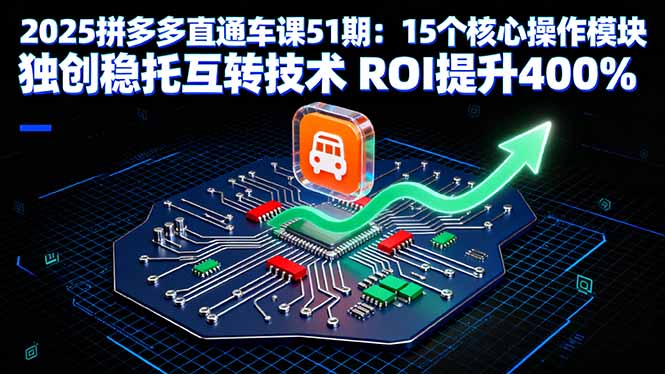2025拼多多直通车课51期:15个核心操作模块 独创稳托互转技术 ROI提升400%-吾爱自习网