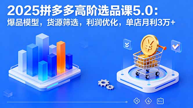 2025拼多多高阶选品课5.0：爆品模型，货源筛选，利润优化，单店月利3万+-吾爱自习网