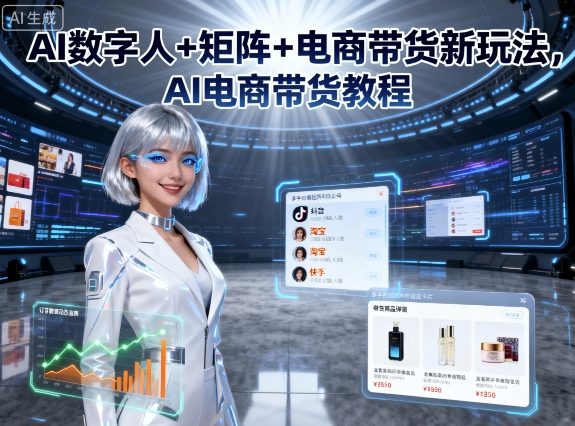 AI数字人+矩阵+电商带货新玩法，AI电商带货教程-吾爱自习网