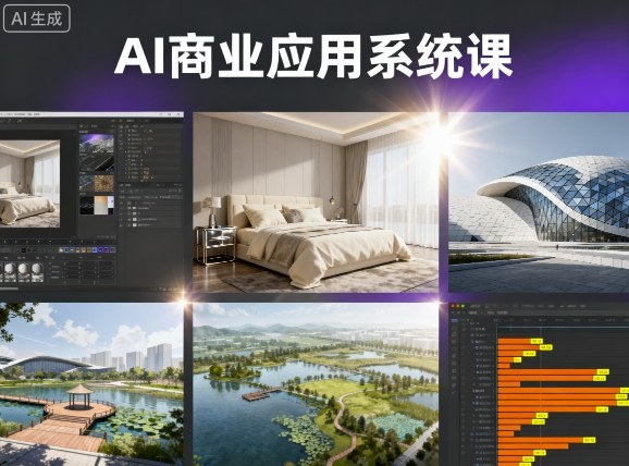 AI商业应用系统课，室内-软装-建筑-景观，智能设计+效果图+动画画实战-吾爱自习网