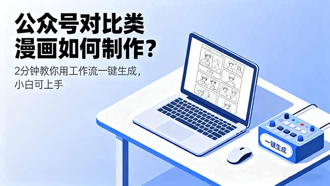 公众号对比类漫画如何制作？2分钟教你用工作流一键生成，小白可上手-吾爱自习网