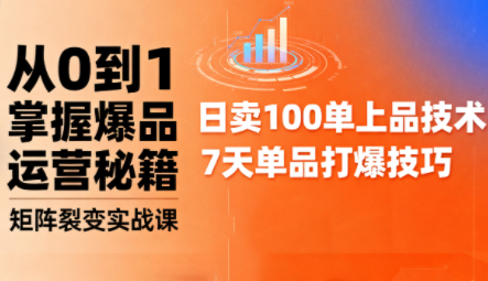 抖音小店爆品打造与矩阵裂变实战课-吾爱自习网